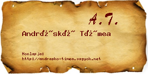 Andráskó Tímea névjegykártya