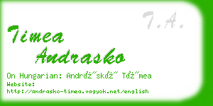 timea andrasko business card